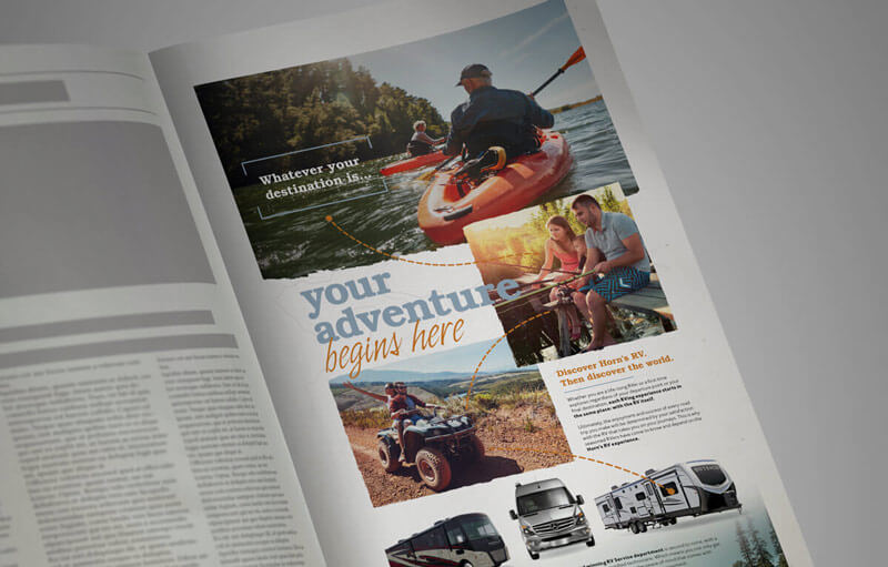 Horn's RV magazine page