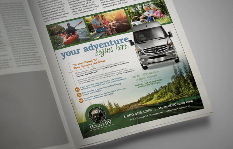 Horn's RV magazine page